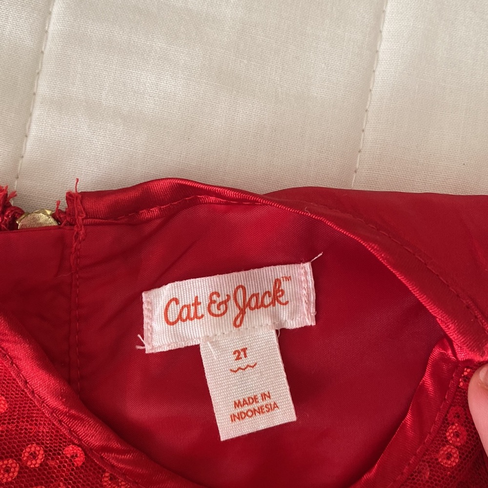 Cat & Jack Red Sparkly dress - Picture 3 of 3